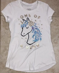 Justice Girls Kids Size 8 Unicorn Sequin Tshirt Flip Sequin - Picture 1 of 2