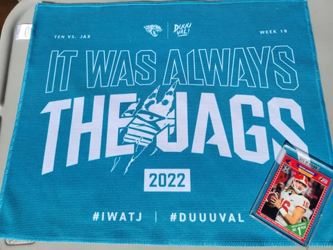 JACKSONVILLE JAGUARS "IT WAS ALWAY THE JAGS RALLY TOWEL & Trevor Lawrence RC PS1 Cover