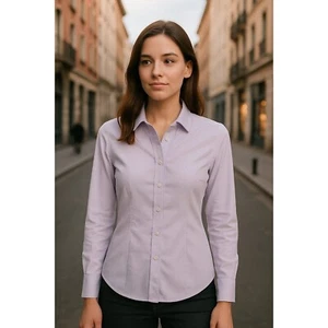 Camisa ajustada Brooks Brothers todo Supima algodón abotonada lavanda 10 nueva sin etiquetas - Imagen 1 de 9