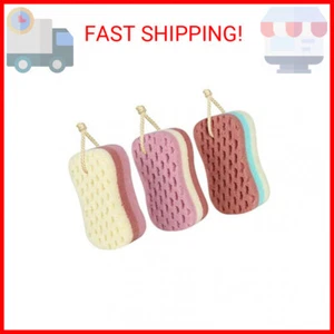 3 Pcs Bath Sponge for Women, Men, Kids, Sponge Loofah Body Scrubber Shower Spong - Picture 1 of 2