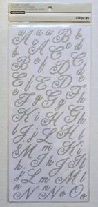 Silver Glitter Alphabet Letters & Numbers Scrapbook Stickers by Recollections  - Picture 1 of 3