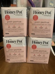 2-Packs Of The Honeypot Company Herbal Infused Pads w/ Wings Postpartum 12 Count - Picture 1 of 7