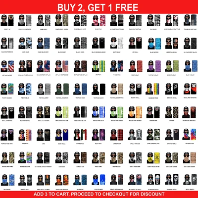 FACE MASK Bandana Neck Gaiter Headband Scarf Reusable Breathable UV Sun Shield   - Image 1 of 4