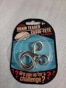 METAL BRAIN TEASER CASSE-TETE EN METAL Age 6+ Challenge Game NEW YB2 - Picture 1 of 2