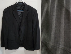 Geoffrey Beene Black Pinstripe 2 Button Blazer Sport Coat Suit Jacket Size 44R - Picture 1 of 12