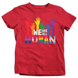 Kids Human LGBT T Shirt LGBTQ Support Shirt Flag Rainbow Shirts Equality LGBT Sh - Picture 1 of 24