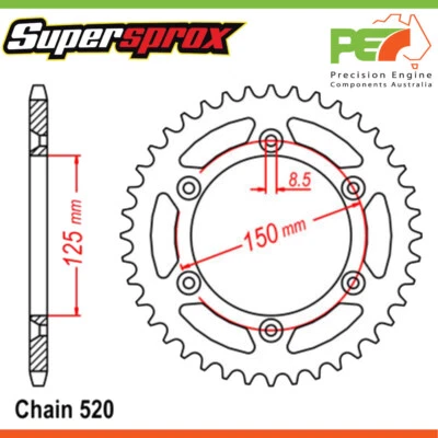 Brand New * Supersprox * Rear Sprocket To Suit KTM 360 MXC 360cc, 96-97 - Image 1 of 4