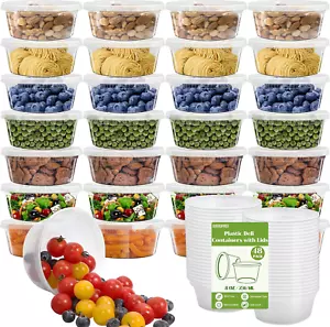 48 Pack Food Storage Containers with Lids,8 Oz Deli Containers,8Oz Plastic Conta - Picture 1 of 7