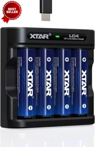 4-Pack 1.5V 4150Mwh Rechargeable AA Lithium Battery with Low-Voltage Indicator,W - Picture 1 of 12
