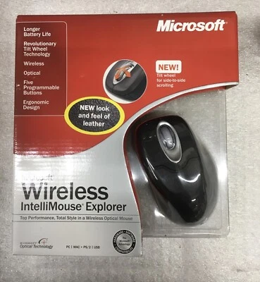 MICROSOFT Wireless Intellimouse Explorer Tilt Wheel Black - Leather (M03-00035) - Image 1 of 3
