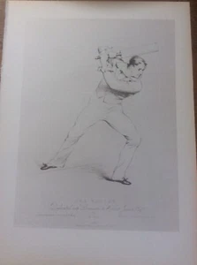 Cricket Print Lithograph by GF Watts Cricket Stroke Leg Volley 1894 - Picture 1 of 1