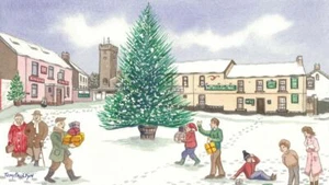 Pembrey Christmas Tree in the snow - Christmas Card - Tony Paultyn - Picture 1 of 3