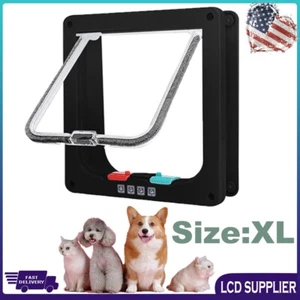 Cat Pet Door XL Size Magnetic Adjustable Door Locking Cat Free Access - Picture 1 of 17