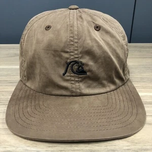 Quiksilver Wave Logo Brown Nylon Adjustable Strapback Classic Yupoong Hat OSFM - Picture 1 of 13