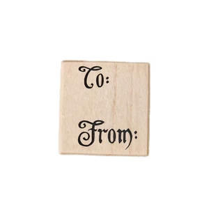 PSX Designs C-714 "GIFT TAG GREETING" Wood Mounted Rubber Stamp NEW - Picture 1 of 2