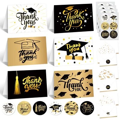 Decorably 24 Pack Gold-Foiled 6x4in 2025 Graduation Thank You Cards with Enve... - Image 1 of 4