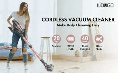 WOWGO Cordless Vacuum Cleaner, 20KPa Upright Handheld Stick Vacuum Cleaner - Image 1 of 4