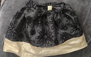 Girls Size 8 Black & Gold Floral Embroidered Skirt with Bow Detail Holiday Xmas - Picture 1 of 7