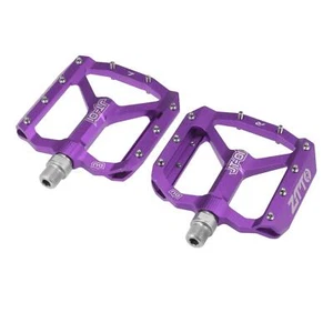 1 Pair Non Slip Pedals Platform Flat MTB Road Bike Bicycle Pedals 9/16" Purple - Picture 1 of 6