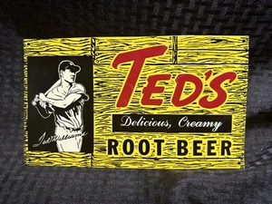 Ted Williams Delicious Creamy Root Beer Red Sox MLB Baseball Metal Tin Sign - Picture 1 of 2