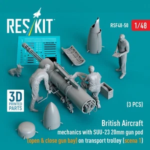 British Aircraft mechanics with SUU-23 20mm gun pod 3pcs Scale 1:48 RSF48-0050 - Picture 1 of 5
