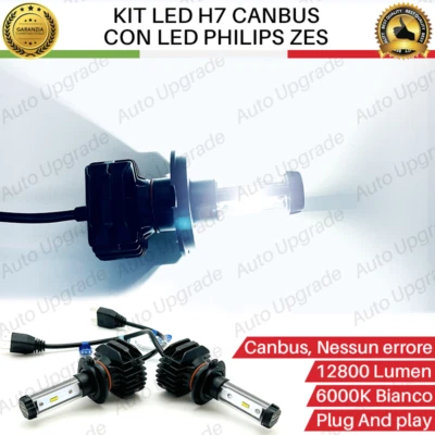 KIT FULL LED PER FORD FIESTA MK6 VI LAMPADE H7 6000K BIANCO 12800 LUMEN CANBUS - Immagine 1 di 4