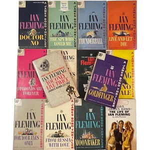 14 Ian Fleming JAMES BOND Signet paperbacks 007 Thunderball Goldfinger spies - Imagen 1 de 12