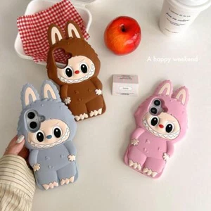 Funda protectora de teléfono de goma Labubu de silicona suave 3D para iPhone 16 15 14 13 Pro Max - Imagen 1 de 19
