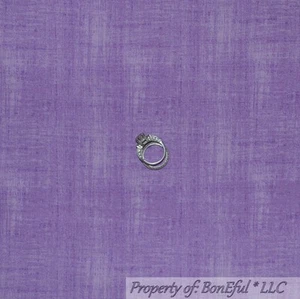 BonEful Fabric FQ Cotton Quilt VTG Purple White Small Linen Blender Texture Girl - Picture 1 of 12