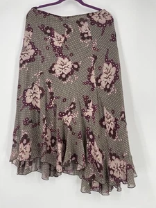 VTG Silk Bohemian Y2K Handkerchief Skirt Midi Dark Romance Flowy Cottage 14 - Picture 1 of 9