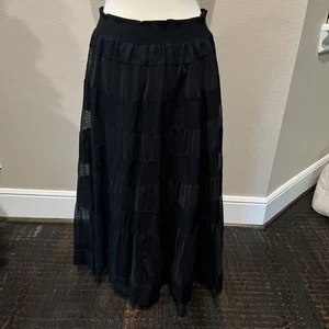 Lapis Anthropologie Women’s Mesh Inserts Maxi Skirt Sz XL - Picture 1 of 5