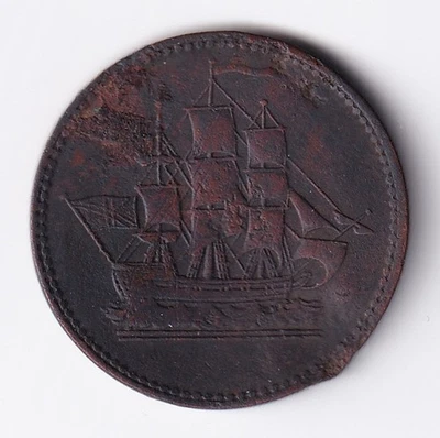 Prince Edward Island 1830 Ships Colonies Commerce 1/2c One Half Penny Copper - Image 1 of 2