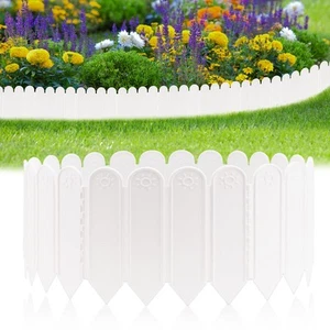 10PCS White Garden Edging Borders, 8.66"X8.66" Plastic Garden Landscape Edgin... - Picture 1 of 7