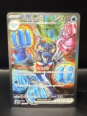 Pokemon Evoluciones Prismáticas Palafin ex 151/131 Ilustración Especial Raro Casi Nuevo Foto 1 de 4