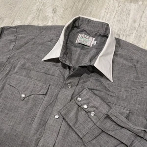 Vintage 60s H Bar C Pearl Snap Western Shirt Men's 16.5-35 Ranchwear California - Picture 1 of 10