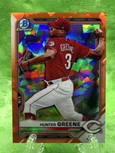 Hunter Greene /75 Orange - 2021 Bowman Chrome Sapphire #BCP-127 Cincinnatti Reds - Picture 1 of 10