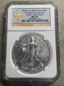 2014 (W) American Silver Eagle NGC MS70 Early Releases - Picture 1 of 2