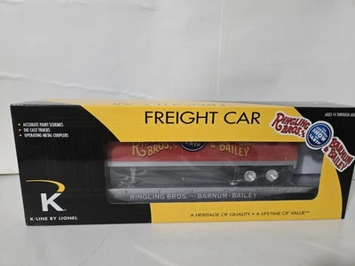 K Line O-O27 Gauge Ringling Bros. Flatcar With Semi Trailer New Nice - Image 1 of 2