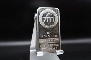 10 oz Silver Bar - First Majestic Silver .999 Fine - Picture 1 of 6