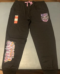 Black Panther Sweatpants with Purple Decals Size M (32/34) - Picture 1 of 4