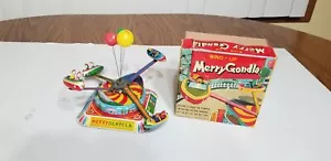 1950s Japan Merry Gondola Amusement Park Ride Tin Wind-Up With Box Works ShelfM4 - Picture 1 of 12