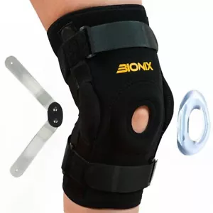 Hinged Knee Brace Open Patella Support Tendonitis Arthritis Injury Sprains Pain - Picture 1 of 6