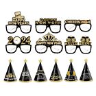 6pcs Happy New Year Paper Glasses 2024 New Year s Eyeglasses Frame Photo Props