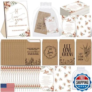Ireer 101 Set Let Love Grow Boho Wedding Favors for Guests Include 1 Wooden S - Picture 1 of 5