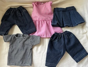 Doll Clothes Bundle Denim Jeans And Skirt Knit Top Poly Dress - Picture 1 of 15