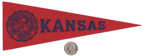 Vintage 1950s Hormel Mini Pennant UNIVERSITY OF KANSAS JAYHAWKS KU Lawrence KS Cover