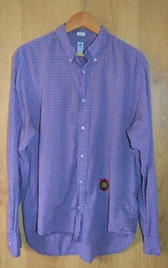 REPLAY Long Sleeve Shirt Blue Purple Check Cotton - Regular Fit Extra Large XL - Picture 1 of 6