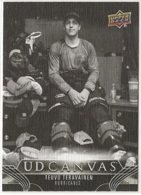 2023 2023-24 Upper Deck UD Canvas Black and White C137 Teuvo Teravainen Carolina - Image 1 of 2