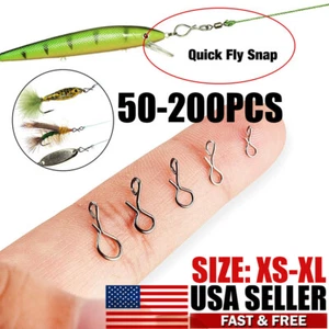 XS-XL No-Knot Snaps Fly Fishing Quick Change Connect for Flie Hook&Lures 50-200X - Picture 1 of 14