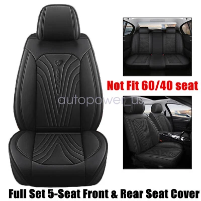 For Toyota PU Leather Full Front & Rear Set 5-Set Cover Perforated Black Foto 1 de 4